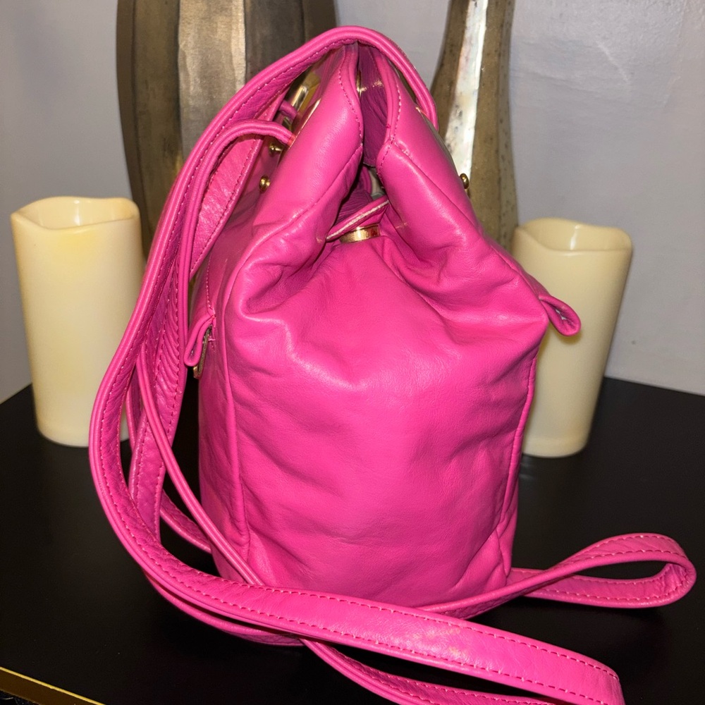 Pink Leather Crossbody Bag - Picture 9 of 11